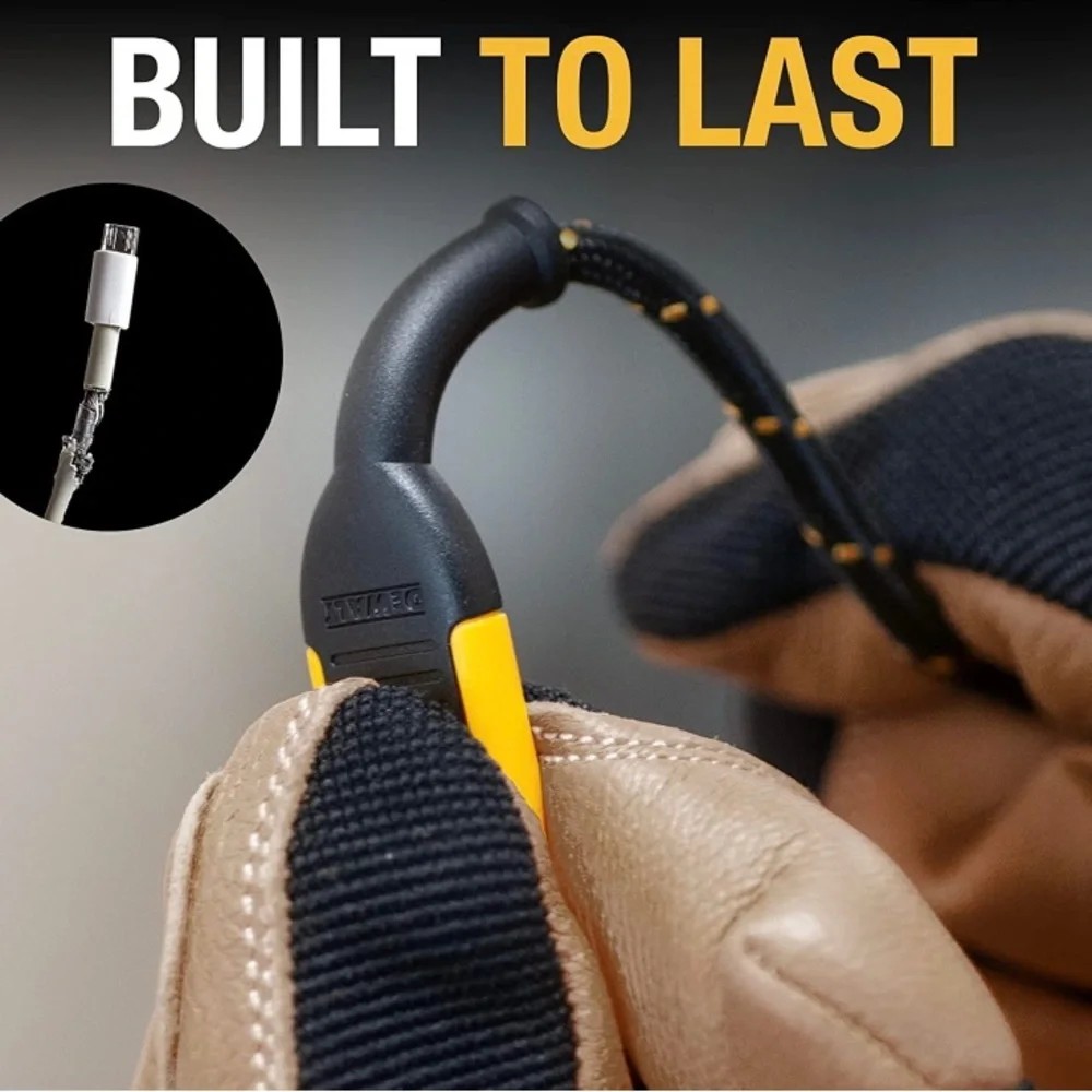 DEWALT Reinforced Braided Micro-USB Cable — USB to Micro with Android — 10 ft